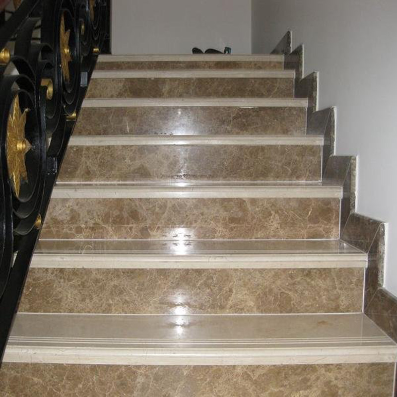 light emperador marble steps interior